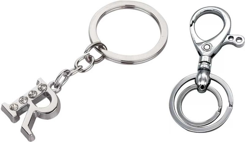 ROYALHUB ALPHABET R LETTER AND HOOK KEY RING FOR BIRTHDAY GIFT Key Chain