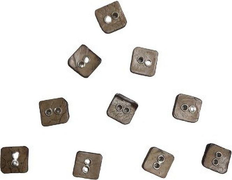Sianna Collections Wooden Button Diameter 19 mm(0.75 inch) 2 Holed for Sewing and Art and Craft Square Shape Buttons with 2 Holes - Set of 10 Wooden Buttons  (Pack of 10)