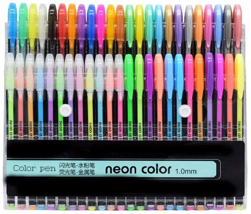 MAITRI ENTERPRISE 48 Pc Gel Pens set Color gel pens,Glitter, Metallic, Neon pens Set Good gift Gel Pen  (Pack of 48, Multicolor)