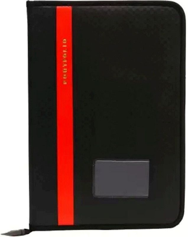 ravariya graphics FAUX LEATHER Expanding File  (Set Of 1, Black)
