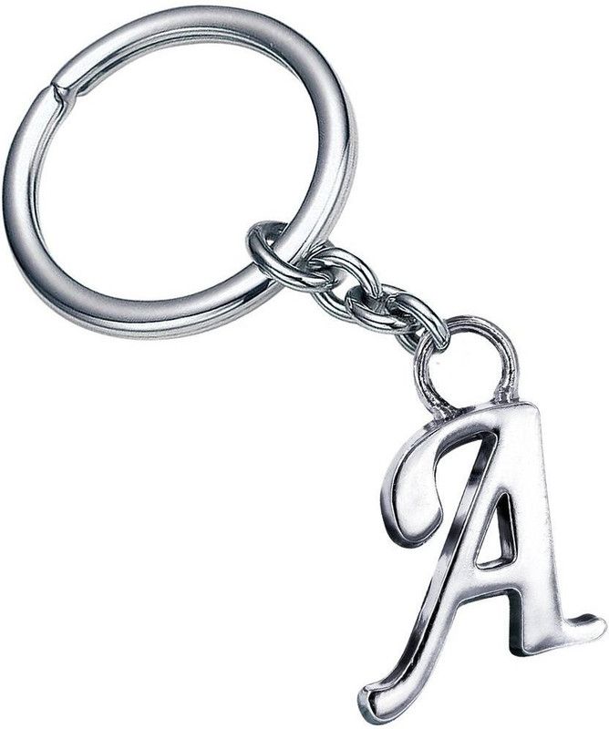 JEWEL Letter Keyring key chain Stainless Steel Alphabet A Pendant Key chains Unisex Key Chain