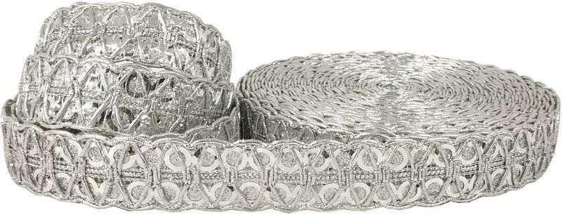 Stylewell Silver Zig-Zag Pattern Sitara Gota Trim Laces Lace Reel  (Pack of 1)