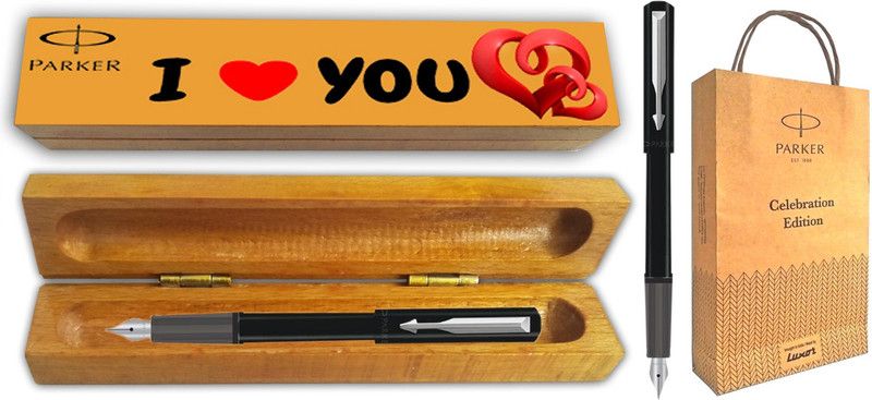 PARKER BETE Neo FOUNTAIN PEN SS With Wooden I Love You Wishing Gift Box & Gift Bag Fountain Pen  (Blue)