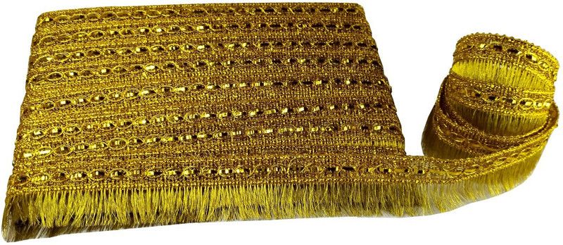 Uniqon CWG0195 (20 Mtr Long) Roll of Golden Kiran Gota Patti Embroidery Trim Lace Border (4 Cm Width) for Saree,suit,dresses Embellishment,fashion Designing,craftworks Lace Reel  (Pack of 1)