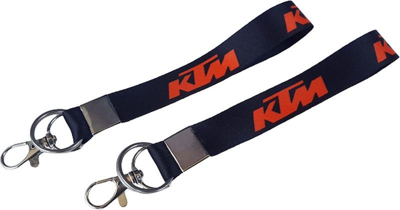 Tagways Black Fabric KTM Hook Key Chain for Bikers Pack of 2 Key Chain