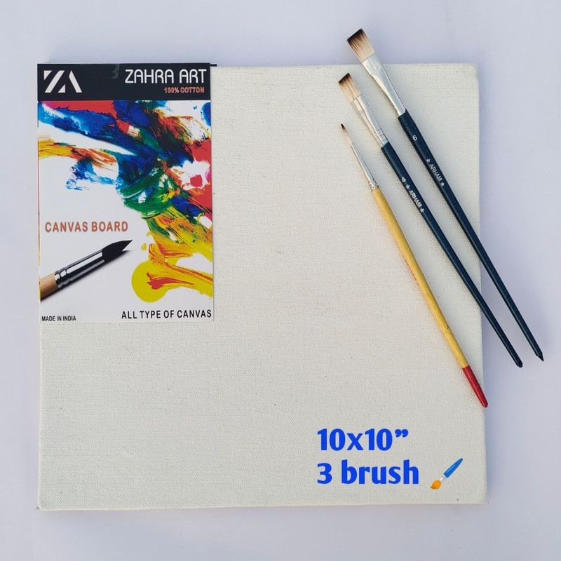 Zahra art Canvas board brush series Cloth, Cotton Soft Touch Canvas Pad, Board Canvas (Set of 1)  (White)