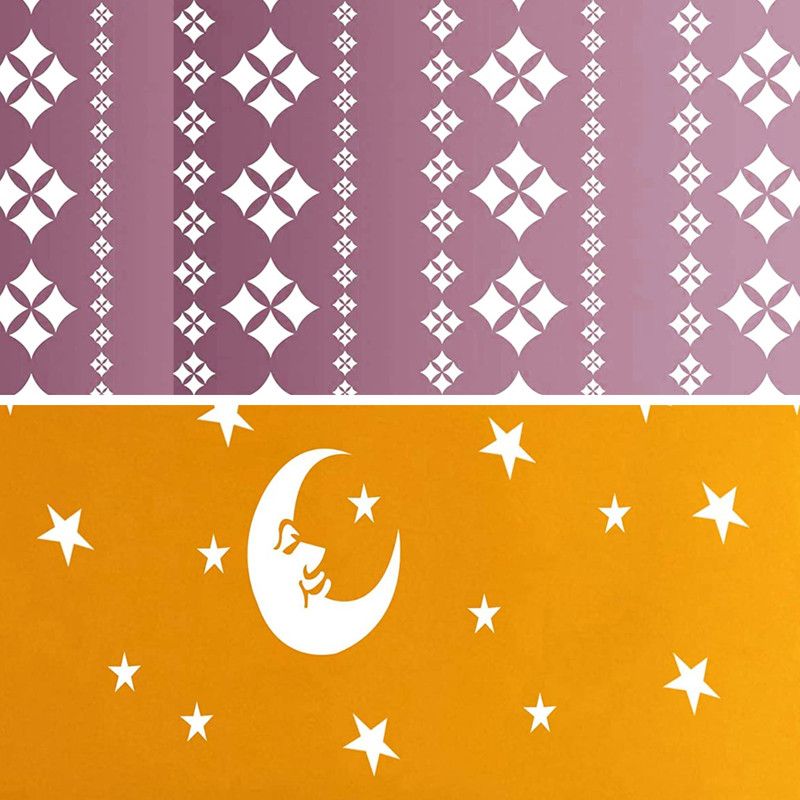 Kayra Decor KHS226_KHS432 Combo Premium Quality Reusable Beautiful (Size:- 16 X 24 Inches) for Home Decoration Wall Stencil KHS226_KHS432 Wall Stencils Stencil  (Pack of 2, Painting Home Decor)