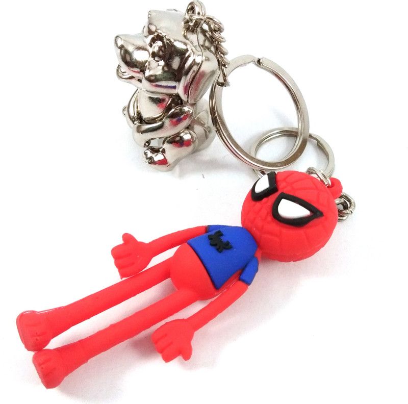 Isk spidermen with Cute Small Silver Dog Hand Moment Keychain Best high Quality Key Chain