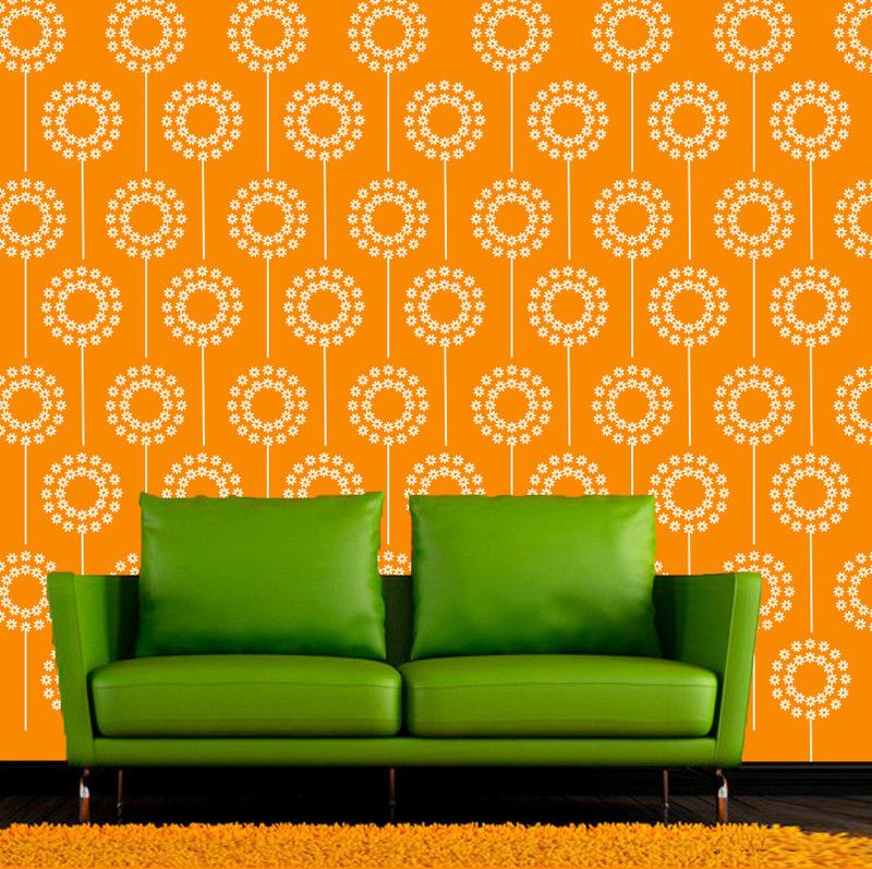 RDMDECOR Size : ( 16-inch x 24-inch) Spooky flower Design DIY Reusable Wall Painting Stencil for Home / Offices and wall decoration Wall Stencil Stencil  (Pack of 1, Spooky flower)