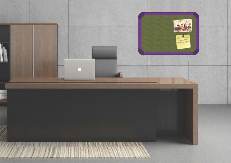 WRITING AND DISPLAY Pin-up board 1.5*2 feet,PURPLE ALLUMINIUM FRAME(OLIVE)pin up board CORK Bulletin Board  (OLIVE)