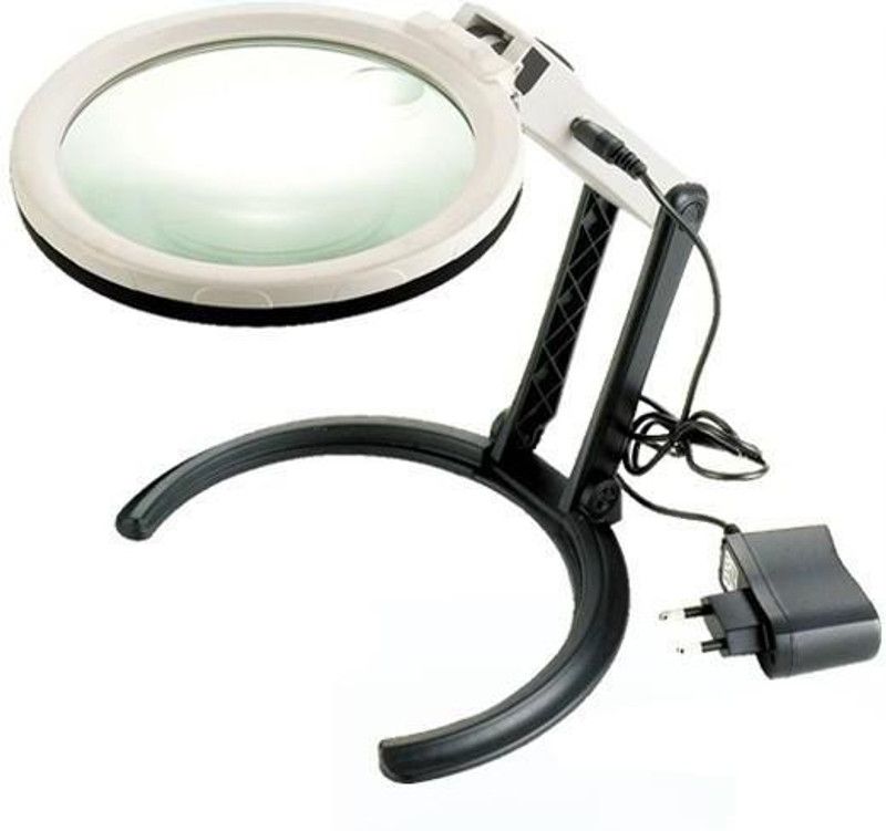 Star Magic Ac/Dc Desktop 1.8X 5X Magnifying Glass  (White)
