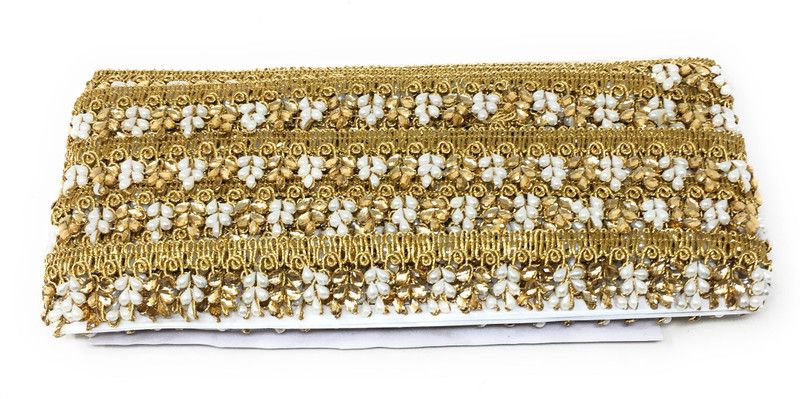 Inhika Women's Heavy Lace Border for Saree Decoration Trim, Embroidered (3 - 3.5 cm wide, 9 meter long, Velvet Material) Lace Reel  (Pack of 1)