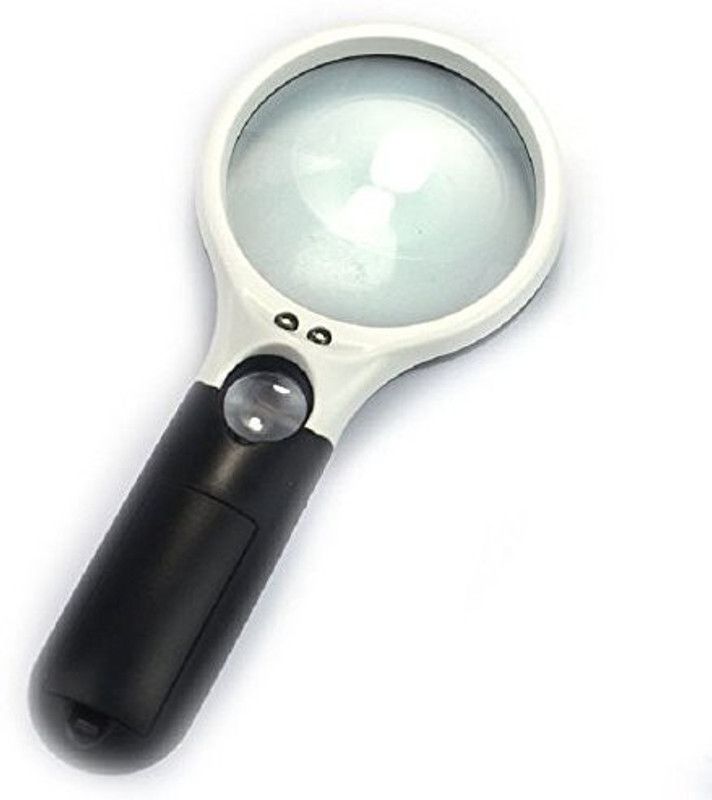 RIANZ New 3 LED Light 45X Handheld Mini Pocket Microscope Reading Magnifying Glass Lens Jewellery Loupe 45x Reading Glass  (Multicolor)
