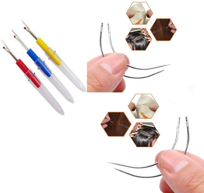 Crafts Haveli 3 Items Combo : 3 Seam Ripper, 2 Curved Needles Sewing Kit