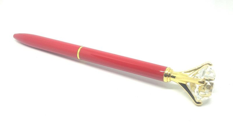 SMART WORLD Diamond Top RED colour body ball pen Ball Pen  (Blue)