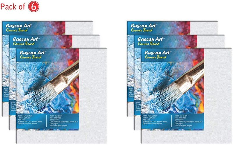 Eascan Art 18" x 24" Cotton Medium Grain Board Canvas (Set of 6)  (White)