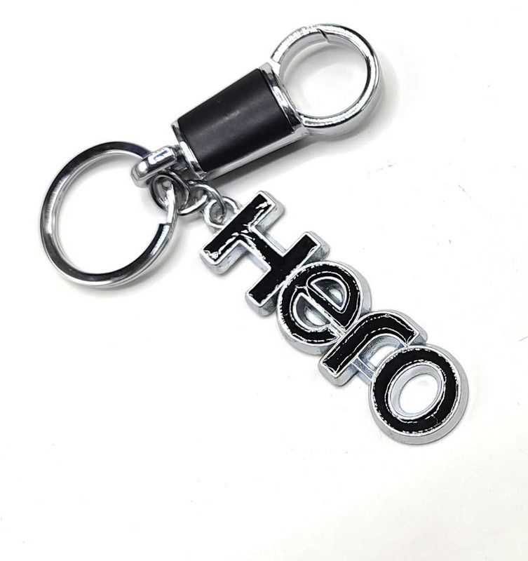 Jdp Novelty New Metal Keychain for Hero Bike with Hook Black Color Key Chain