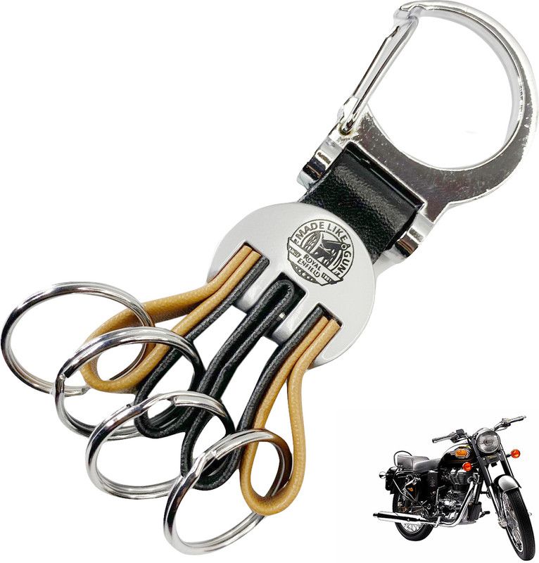 Dhe Best Bike Key Ring Brown&Black for Royal Enfield Standard 350 Twin Spark Key Chain