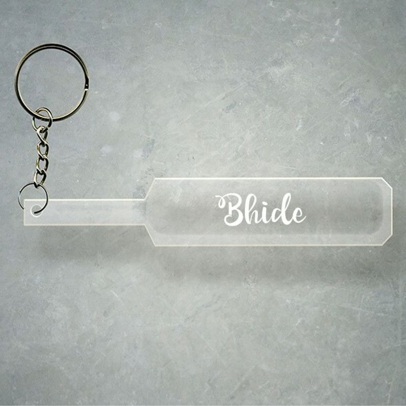 SY Gifts Cricket Bat Logo Design With Bhide Name Key Chain