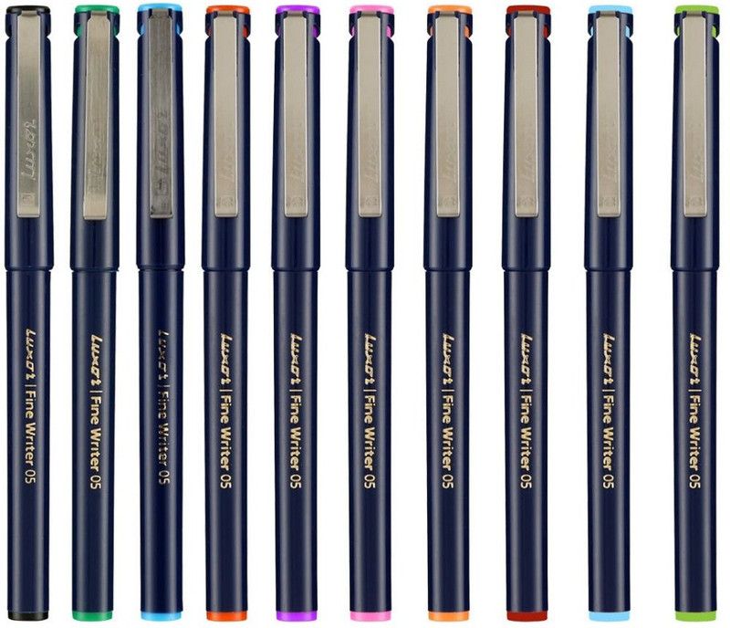 LUXOR Fine Writer 05 Ball Pen  (Pack of 10, Multicolor)