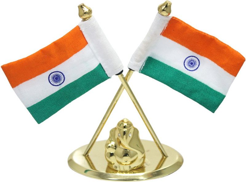 Kings hub Flag Paper Weight Steel Paper Weights with Multicolour  (Set Of 1, Gold)