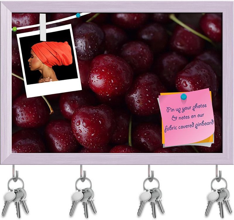 Artzfolio Photo of Fruits D2 Pinboard with Key Holder Hooks White Frame 11.5x8inch Cork Bulletin Board  (Multicolor 11.5 x 8 inch (29 x 20 cms))
