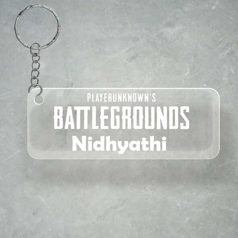 SY Gifts PUBG Design With Nidhyathi Name Key Chain