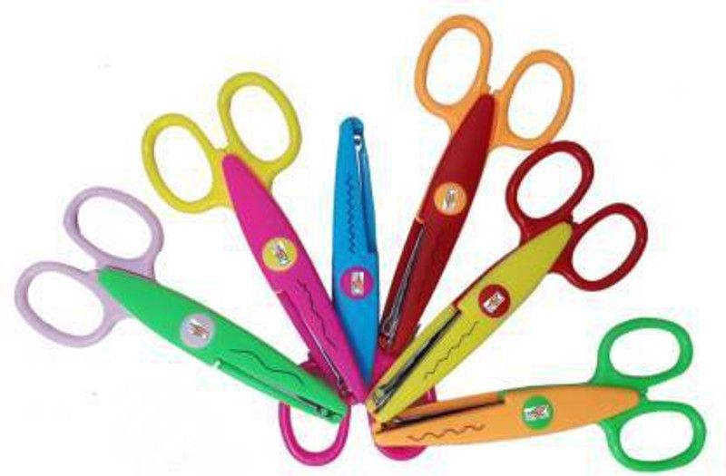 TITIRANGI Fancy Designer Art & Craft Decorative 6 Zigzag Scissors for Border Edge Cutting Etc Scissors Scissors Scissors  (Set of 6, Multicolor)
