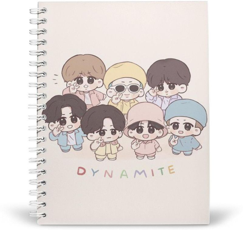 HeartInk BTS Bangtan Boys Dynamite A5 Note Book Ruled 100 Pages  (Peach)