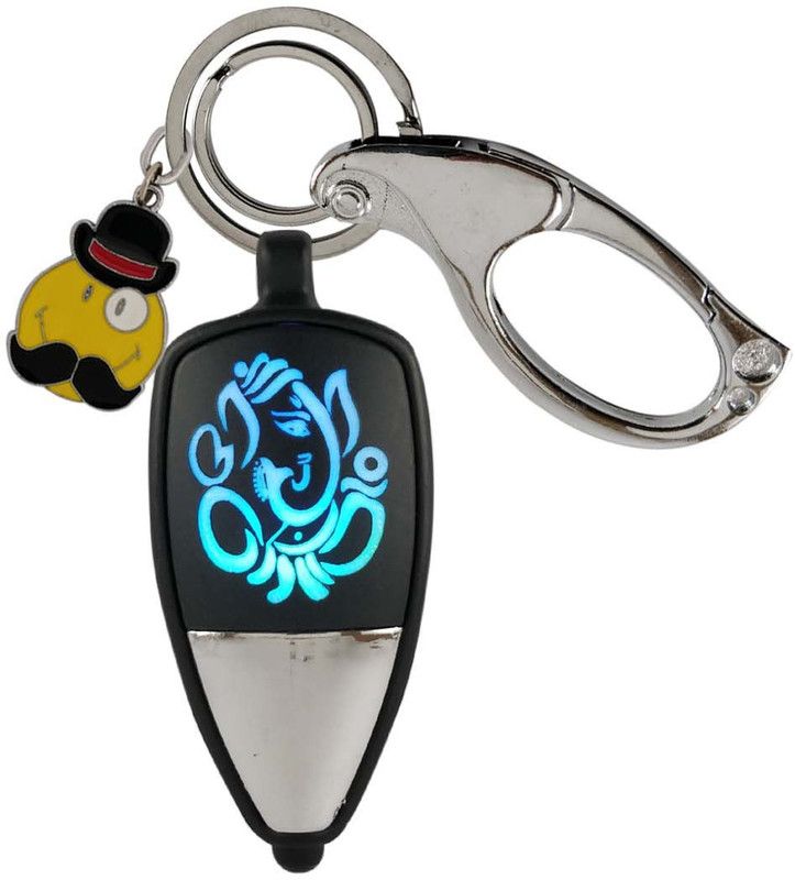 SHOKY LOOKS Multicolor Light reflection Jai Ganesh Deva Grace of Hindu God with beautiful smile face mustache and high quality hanging hook .Your Loved Ones Gift, Girl, Boy, Men, Women, Friend, Key Chain