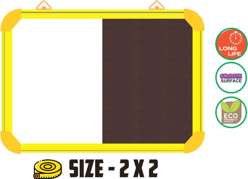 WRITING AND DISPLAY NON MAGNETIC board for office & school lightweight 2*2 feet, YELLOW Aluminium(BROWN)Bulletin Board Bulletin Board NON MAGNETIC BOARD Bulletin Board CORK Bulletin Board  (BROWN)