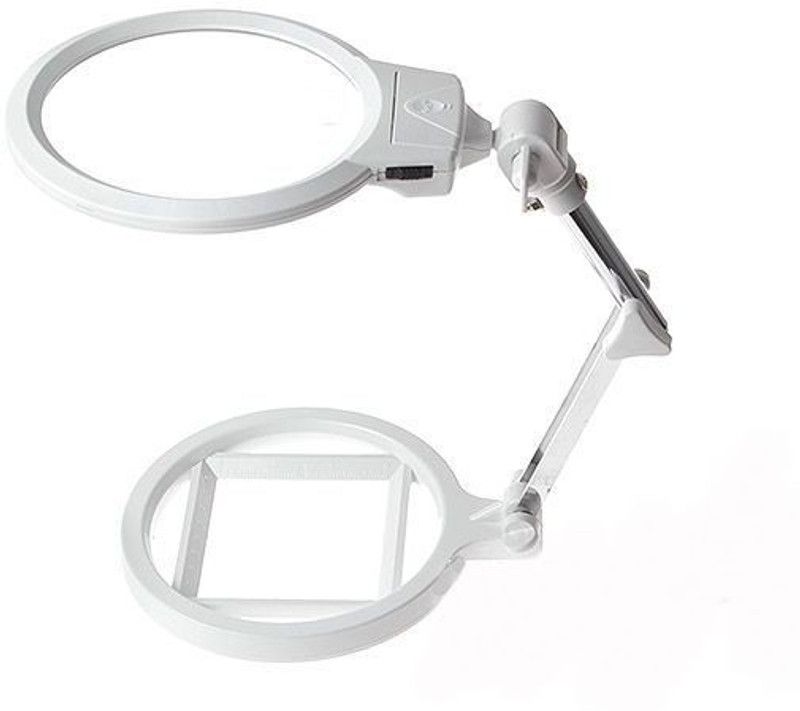 Star Magic Foldable Cum Desktop 2X 6X Magnifying Glass  (White)