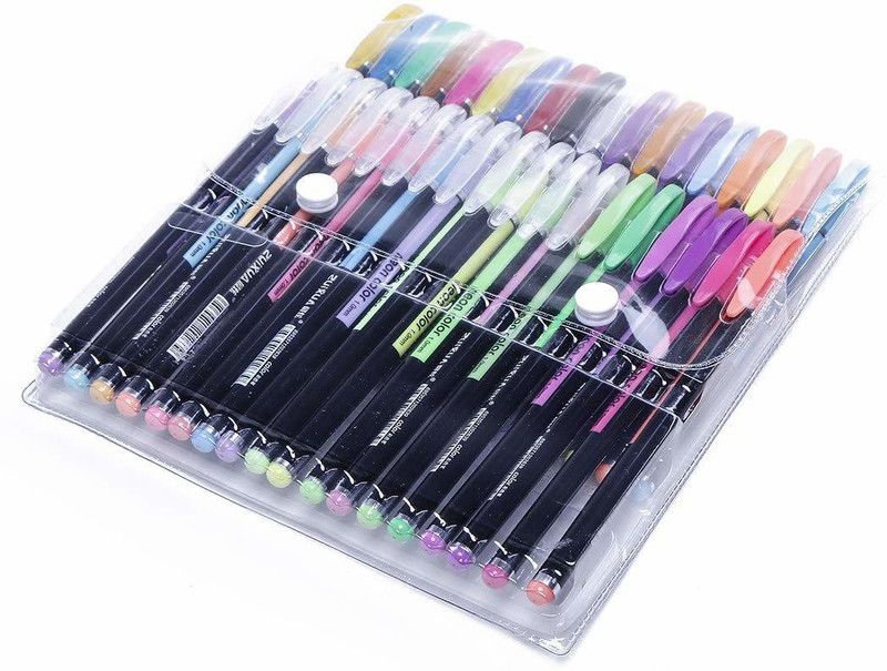 Futurekart Fluorescent Gel Pens Juice Gel Ink Ballpoint PenNeon, Fluorescent, Glitter, Metallic, Pastel(36 Color)  (Set of 36, Multicolor)