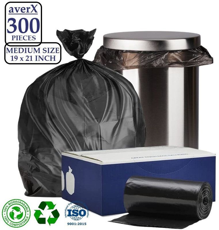 ShopeeBee Premium Garbage Bags (Black, Medium, 19x21 inches) - 30 Bags/Roll - Pack of 10 Medium 20 L Garbage Bag  (300Bag )