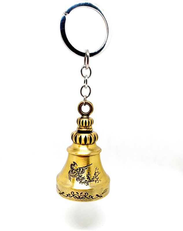 RainSound Shui Dragon Design Pagoda Temple Bell (Gold) Key Chain
