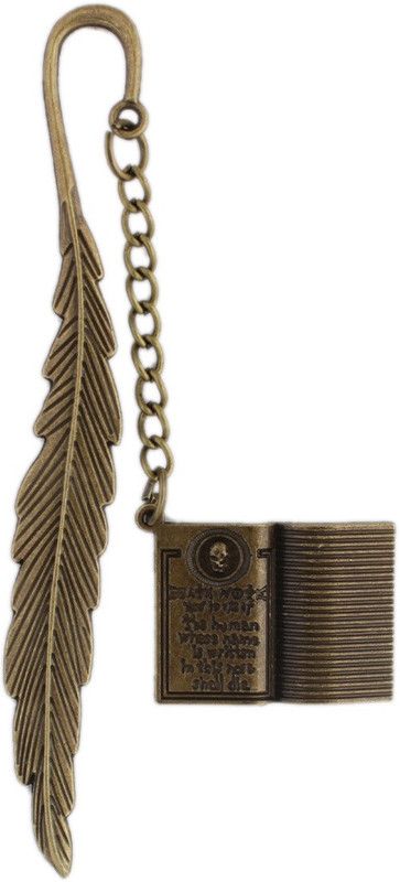 Shoppernation Metal Bookmarks Book - (8STA142) - Antique Copper Look With Feather Design Metal Clip Bookmark  (Tree, Brown)