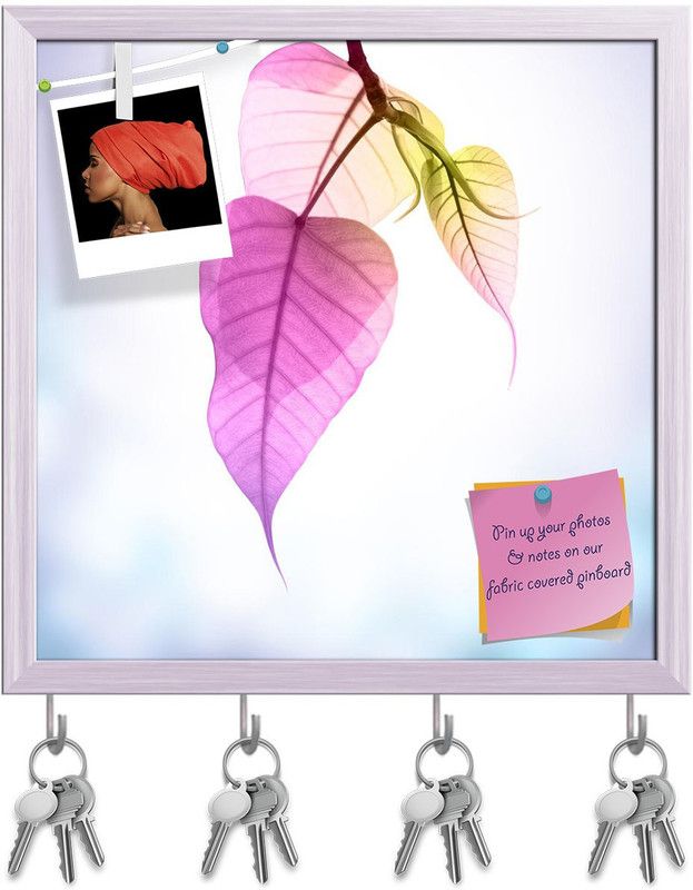 Artzfolio Pink Pho Or Bodhi Leaves Buds Under Sunlight Pinboard & Key Hooks White20x20in Cork Bulletin Board  (Multicolor 20 x 20 inch (51 x 51 cms))