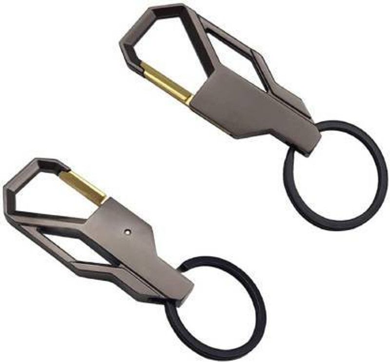 FOXR Steel Keychain Heavy Duty Car Keychain for Men and Women Key Ring(Pack of 2) Key Chain