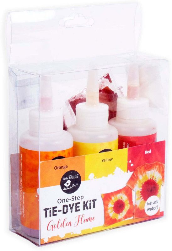 LITTLE BIRDIE One Step Tie Dye Golden Flame Kit 3Pcs  (Set of 3, Golden)