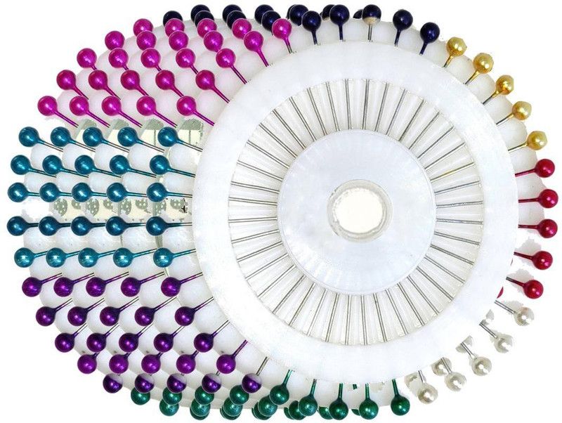 Kavmart Multicolour Pearl Head Pin for Crafts, Quilling, Jewellery Making and Decorations Office, Dressmaking, Patchwork, Brooch, Florist, Decoration, Art and Craft etc. (Pack of 5, 200 Pins) Pin Cushion  (Multicolor)