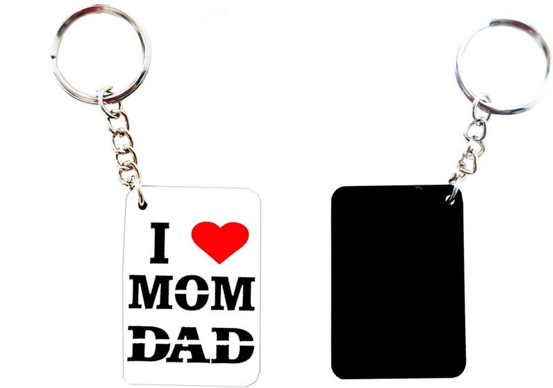 Shopuspro I Love Mom Dad Keychain keyring Key Chain