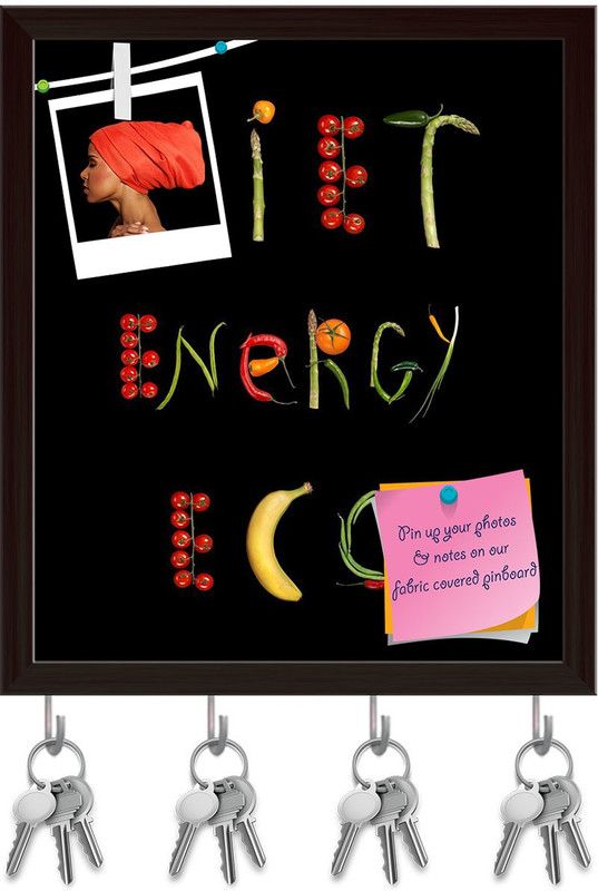 Artzfolio Photo of Diet, Energy & Eco Pinboard & Key Holders Dark Brown Frame16x18.7inch Cork Bulletin Board  (Multicolor 16 x 18.7 inch (41 x 47 cms))