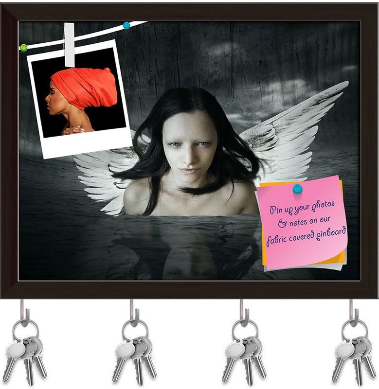 Artzfolio Angel Comes Out Of The Water Pinboard & Key Holders Dark Brown Frame10.2x8inch Cork Bulletin Board  (Multicolor 10.2 x 8 inch (26 x 20 cms))