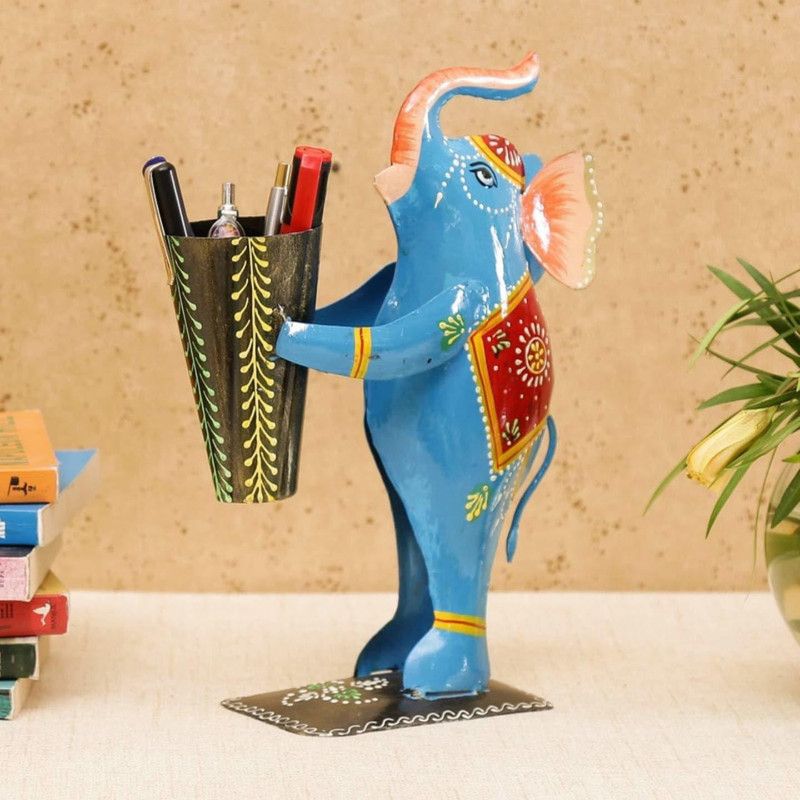 Satya Vipal 1 Compartments Iron Pen Stand  (Multicolor)