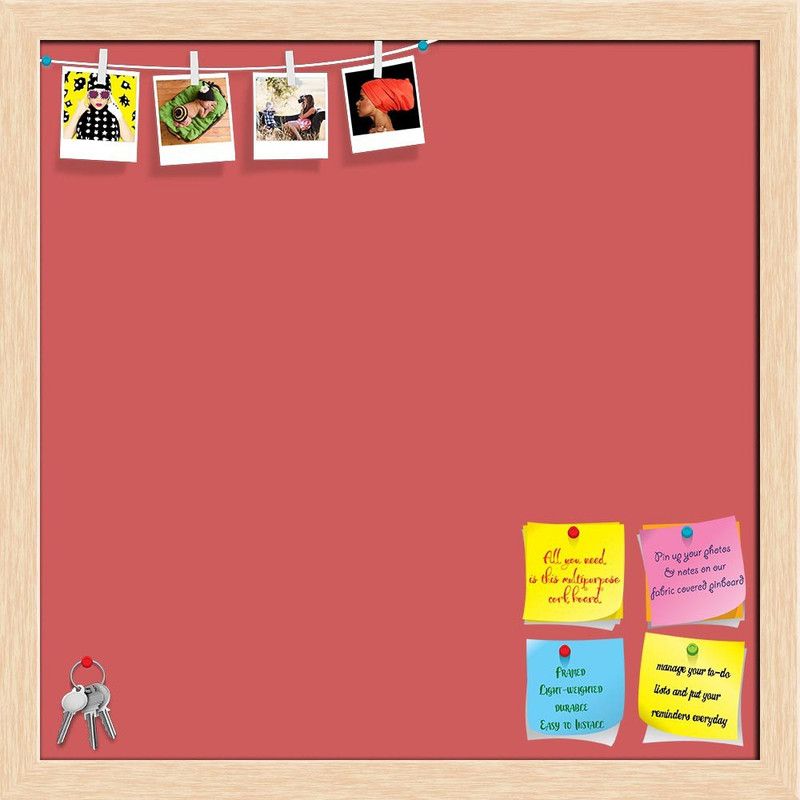 Artzfolio Reds Indian Red Colour Notice Pin Board Soft Board with Push Pins Cork Bulletin Board  (Indian Red 20 x 20 inch (51 x 51 cms))