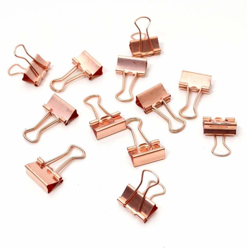 INNAXA 002 19 mm Metal Binder clip  (Set of 12, Rose Gold)