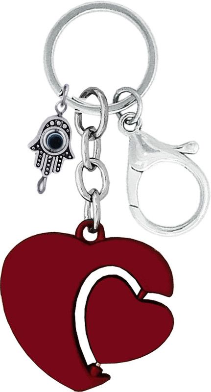 KYP Fashion Couple Valentine Day Special Gift Revolving Heart Evil Eye Pendant Key Chain