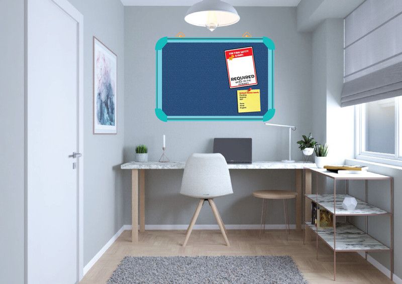 SUNWAY DISPLAY SYSTEM Pin-up board 2*2 feet,AQUA ALLUMINIUM FRAME(ELECTRIC)pin up board CORK Bulletin Board  (ELECTRIC)