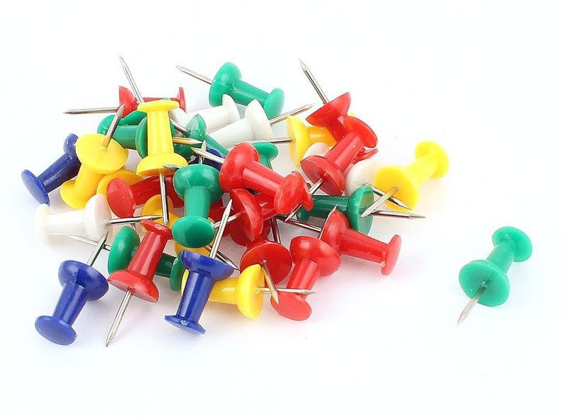 Rudra Plastic, Steel Pins  (Set Of 100, Multicolor)