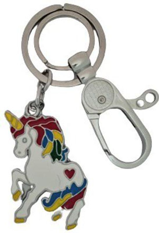cabo dream Beautiful Multicolor Unicorn With Stylish Locking Lock Key Chain